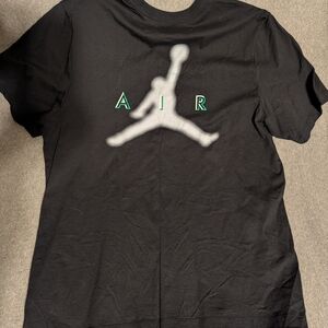 Jordan Black Tee with Gray and Green Logo